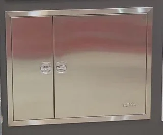 جعبه دوقلو توکار آریا - ضخامت یک میلیمتر- درب و فریم  استیل  خش دار راست باز شو