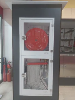 جعبه آتش نشانی دوطبقه توکار - ضخامت یک میلیمتر- سفید – درب طلق شفاف راست باز شو - آریا